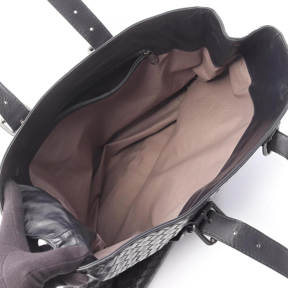BOTTEGA VENETA Black Leather Intrecciato Tote Bag - Picture 3 of 14